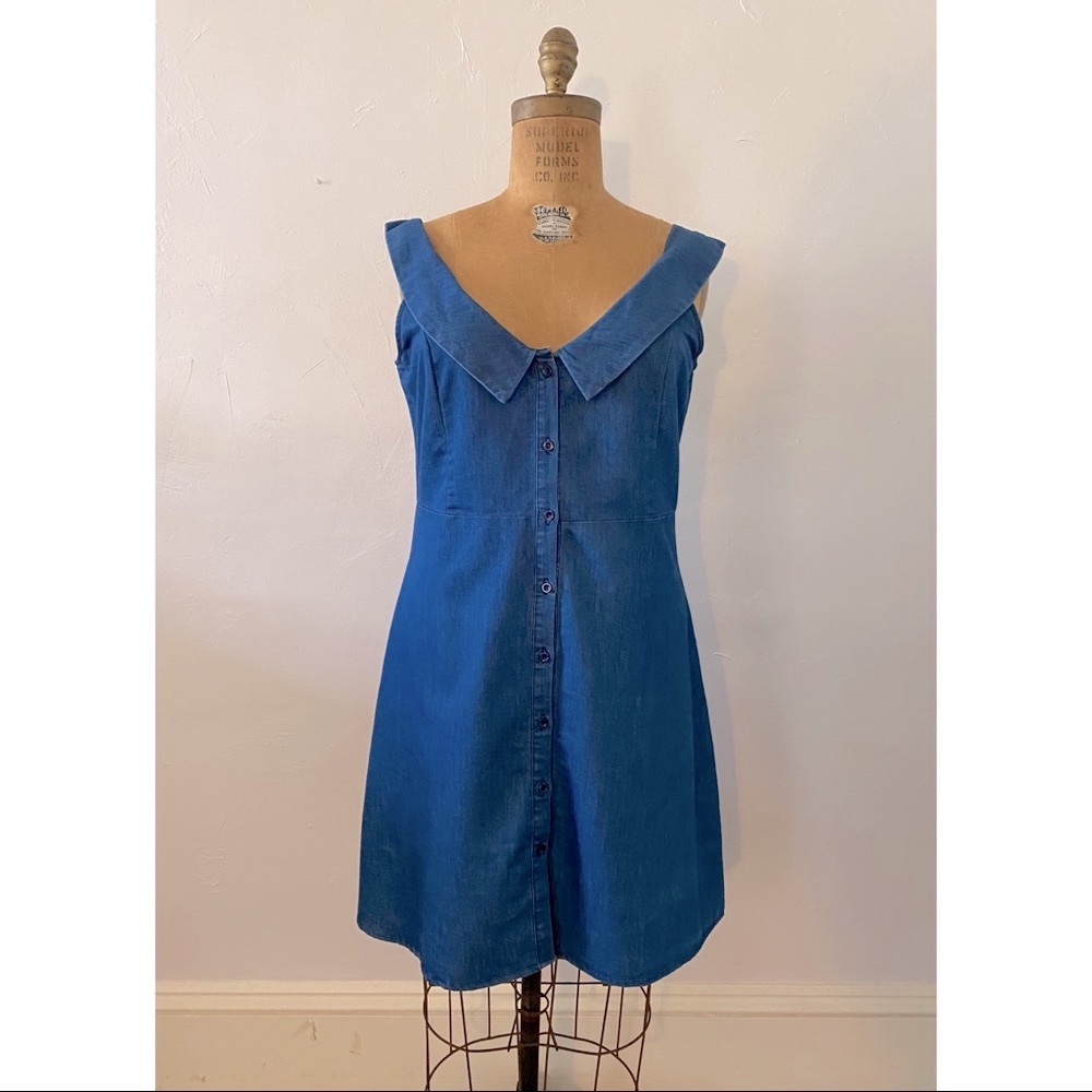Denim button up dress